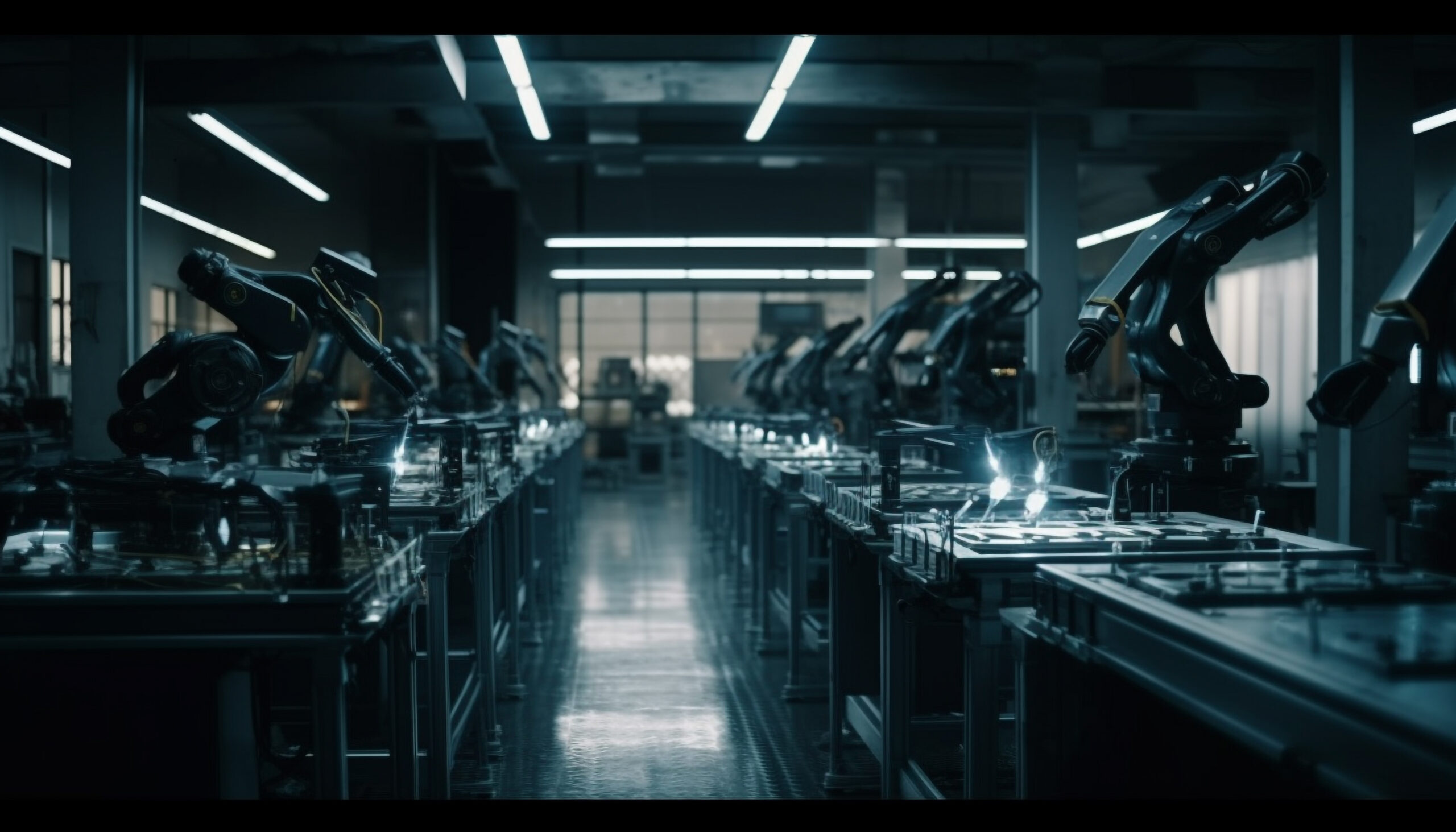 Modern machinery in a futuristic laboratory setting generated by artificial intelligence