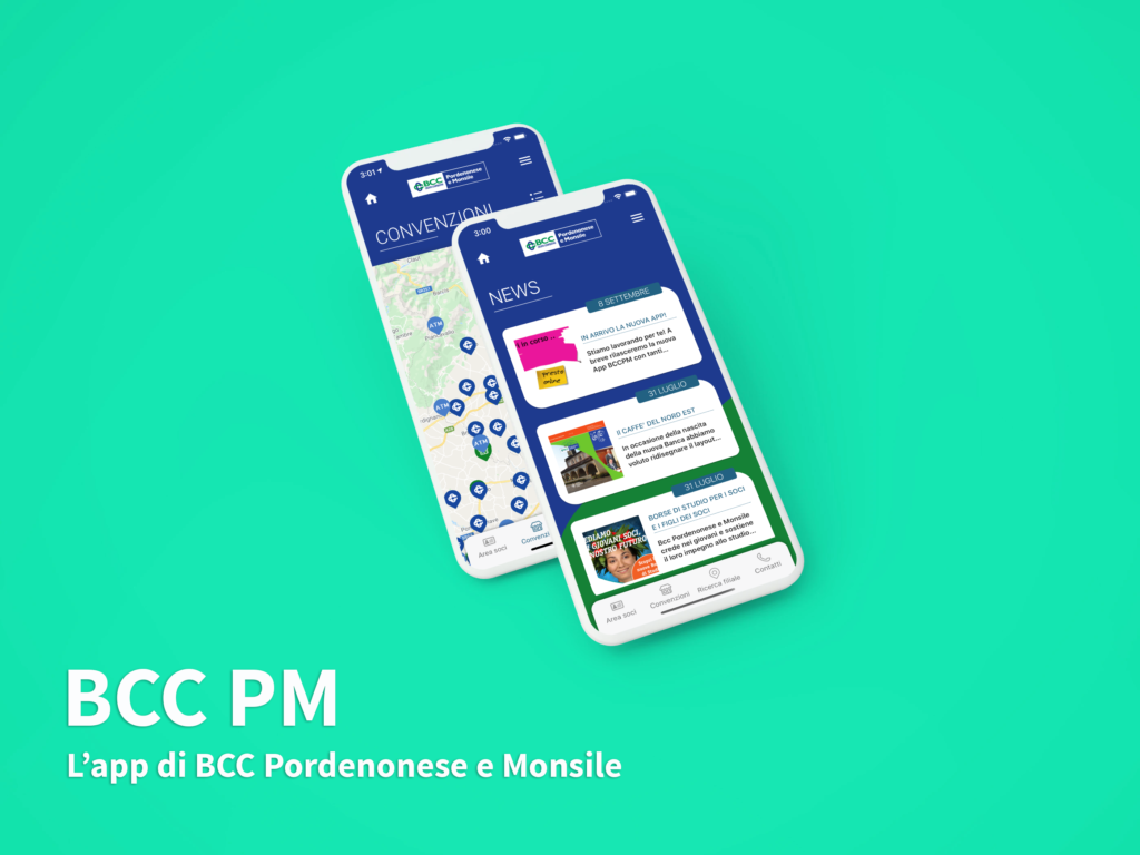 mockup dell'app di BCC PM