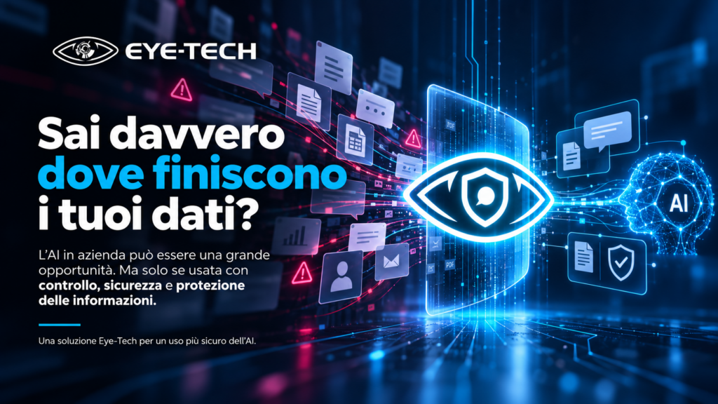 Copertina Eye-Tech sull'uso sicuro dell'intelligenza artificiale in azienda e sulla protezione dei dati